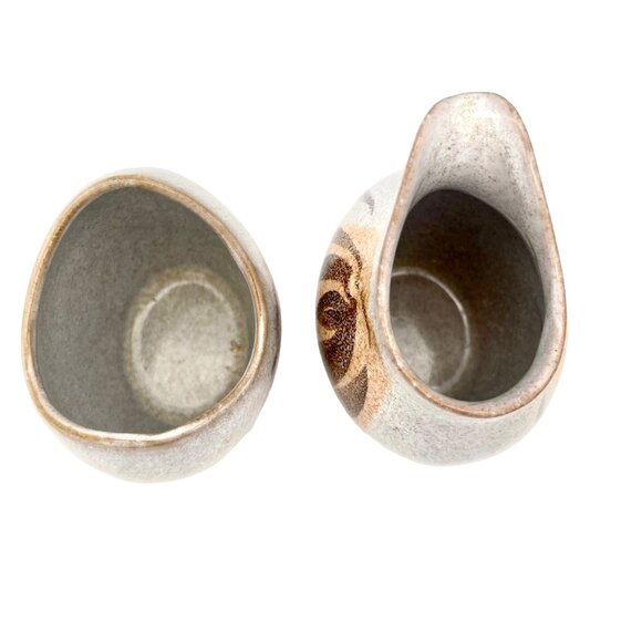 Hand Painted Ceramic Creamer & Sugar Set with Abstract Design MCM Design - Picture 5 of 7